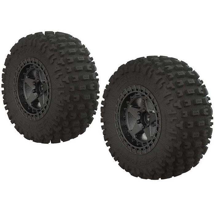 Arrma Fortress SC Tire Set Glued Blk AR550043